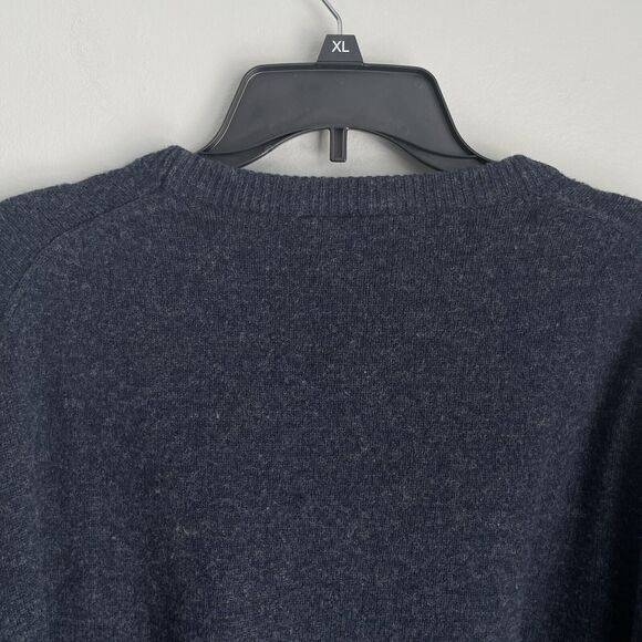 Jos A Bank Lambswool Sweater Men's XL Blue Gray Tan Argyle Crew Neck Preppy - Picture 7 of 10